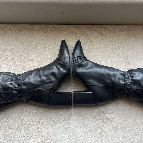 Zadig & Voltaire Paris Glimmer Black Leather Tall Heeled Boots Women 5.5 EU 36 - Picture 6 of 16